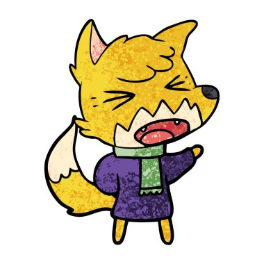 Çizgi film tilkisinin vektör çizimi