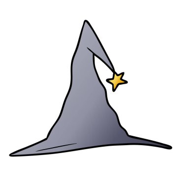 vektör çizim tasarım beyaz arka plan üzerinde izole karikatür sihirli şapka  