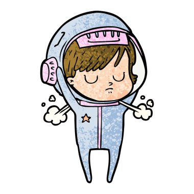 vektör çizim karikatür astronot kadın