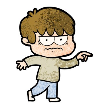 rahatsız çizgi film çocuk vektör çizim