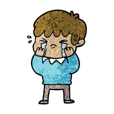 vektör çizim karikatür çocuk ağlıyor