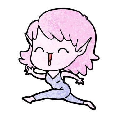 vektör çizim karikatür elf kızı