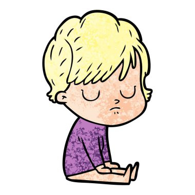 Çizgi filmdeki kadının vektör çizimi