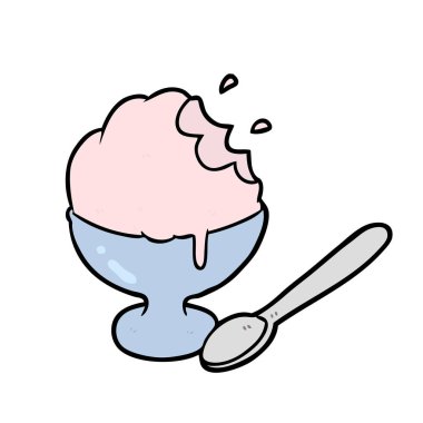 çizgi film dondurma tatlı kase