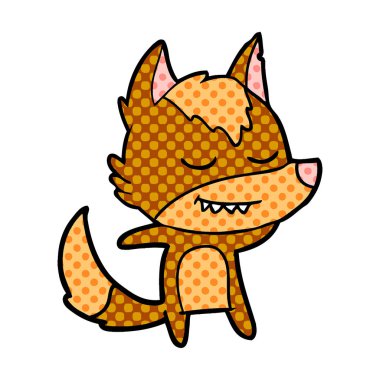 Tilki çizgi film karakteri vektör çizim