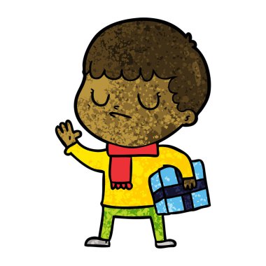 vektör çizim karikatür huysuz çocuk