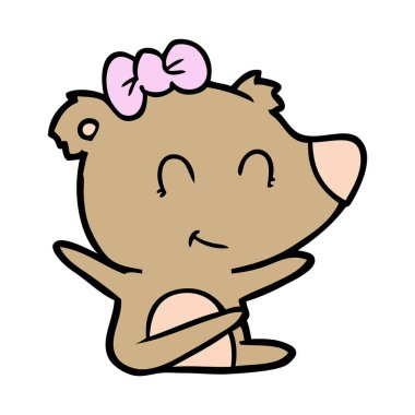 ayı çizgi film chraracter vektör çizim