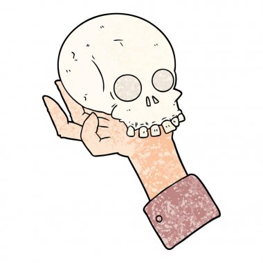 çizgi film el holding kafatası