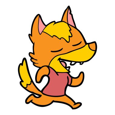 Tilki çizgi film karakteri vektör çizim