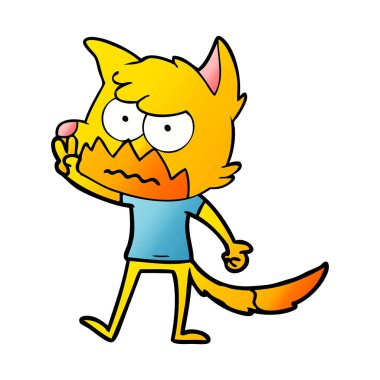 Tilki çizgi film karakteri vektör çizim