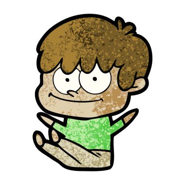 mutlu çizgi film adam vektör çizim