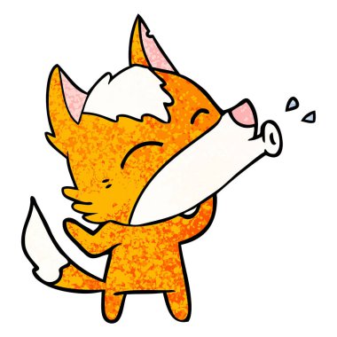 Tilki çizgi film karakteri vektör çizim