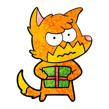 vektör çizim karikatür rahatsız fox