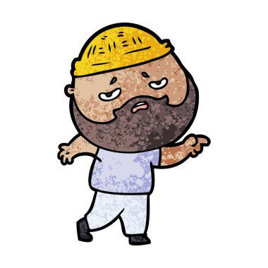 Sakallı endişeli adam çizgi film 