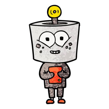 Çizgi film robotunun vektör çizimi