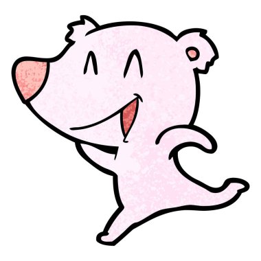 ayı karikatür gülen vektör çizim