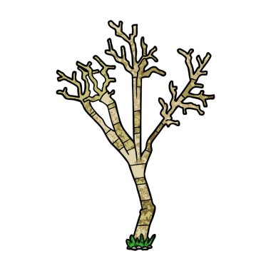 vektör çizim karikatür kış ağaç