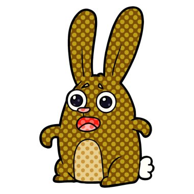 vektör çizim karikatür ürküyor tavşan