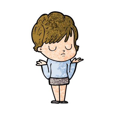 Çizgi filmdeki kadının vektör çizimi