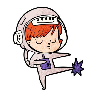 vektör çizim karikatür astronot kadın