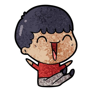 karikatür mutlu man gülüyor