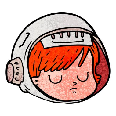 vektör çizim karikatür astronot yüz