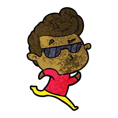 vektör çizim karikatür cool adam