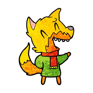 Tilki çizgi film karakteri vektör çizim