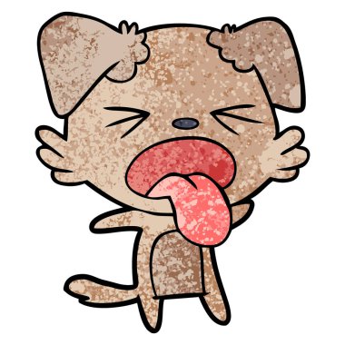 vektör çizim karikatür köpek bıkkın