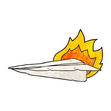 çizgi film yanan kağıt uçak
