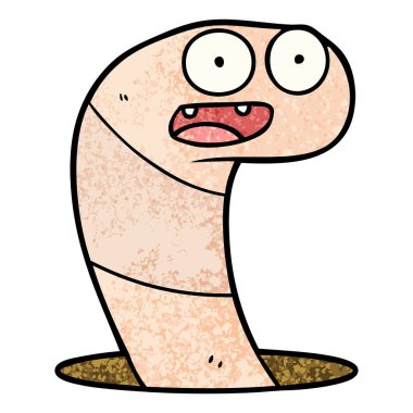 Çizgi film solucanının vektör çizimi