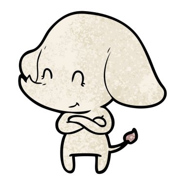 vektör çizim sevimli çizgi fil