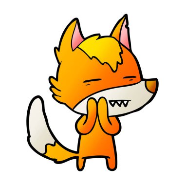 Tilki çizgi film karakteri vektör çizim