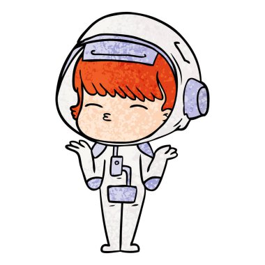 vektör çizim karikatür meraklı astronot