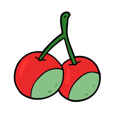 vektör çizim karikatür kiraz