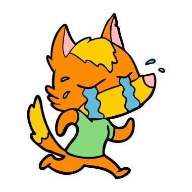 Tilki çizgi film karakteri vektör çizim