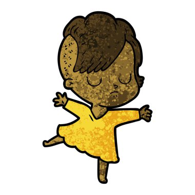 Çizgi filmdeki kadının vektör çizimi