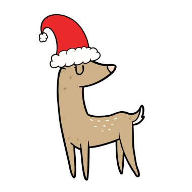 vektör çizim karikatür Noel reindeer
