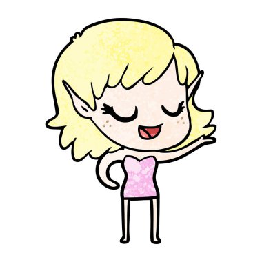 vektör çizim karikatür elf kızı