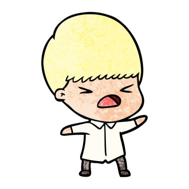 vektör çizim karikatür adam vurguladı