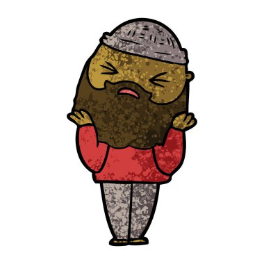 Sakallı çizgi film adamı.