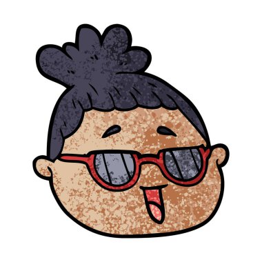 vektör çizim karikatür kadın yüzü