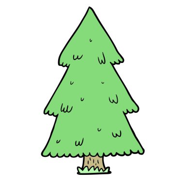 Çizgi film Noel ağacının vektör çizimi