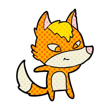 Tilki çizgi film karakteri vektör çizim