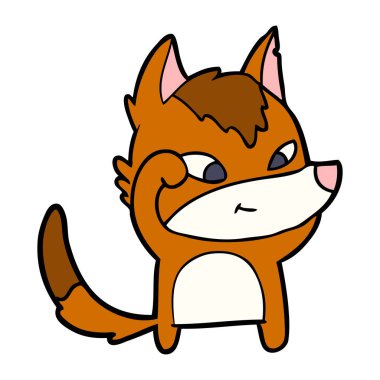 Çizgi film tilki vektör illüstrasyonu 