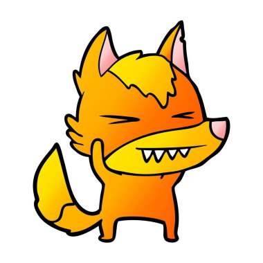 Tilki çizgi film karakteri vektör çizim