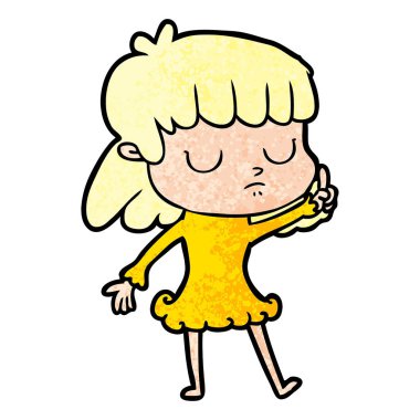 vektör çizim karikatür kayıtsız kadın