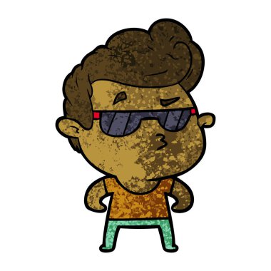 vektör çizim karikatür cool adam