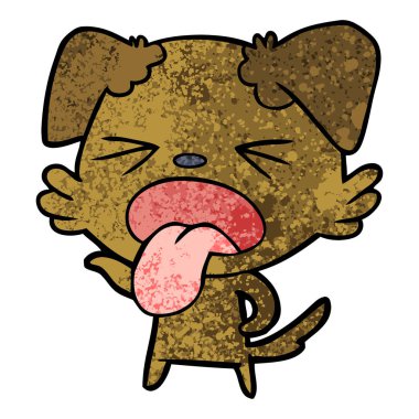 vektör çizim karikatür köpek bıkkın