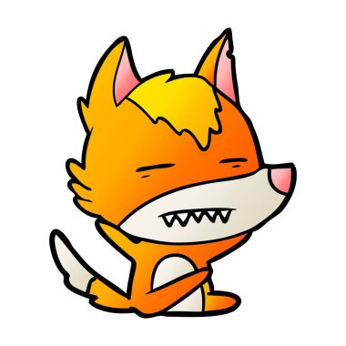 Tilki çizgi film karakteri vektör çizim